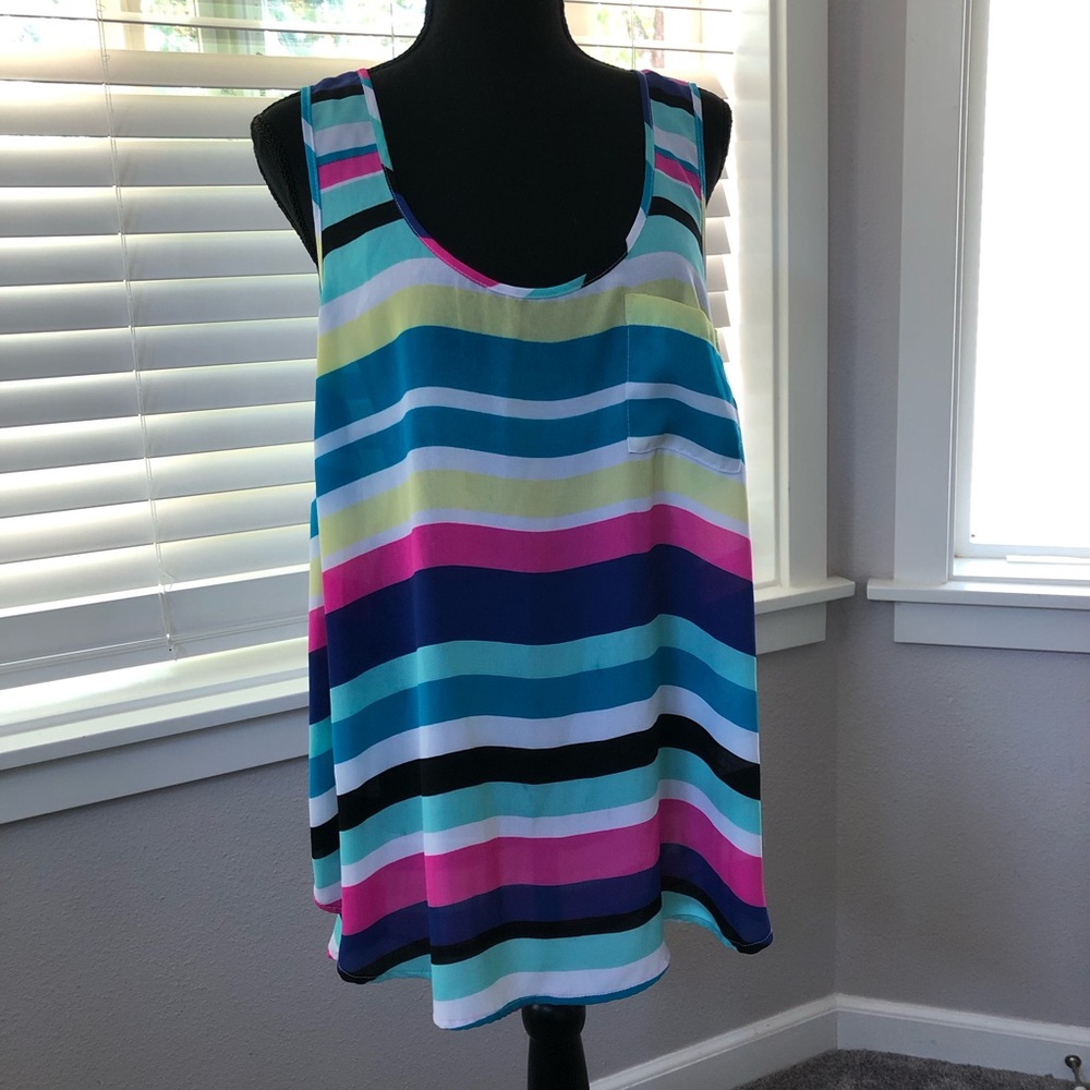 Torrid size 1 stripped sleeveless top